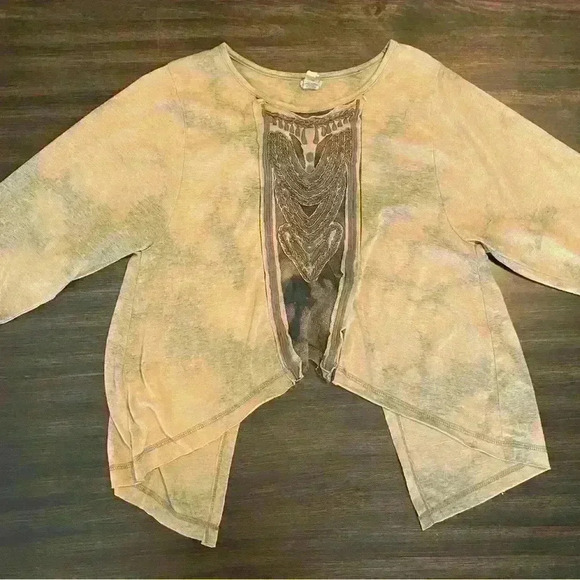 Women’s Embellished Top Size Small Fairy Boho Artsy Lagenlook Green Hippie - Picture 4 of 10